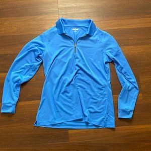 Staples, M, women’s, blue, polo long sleeve shirt